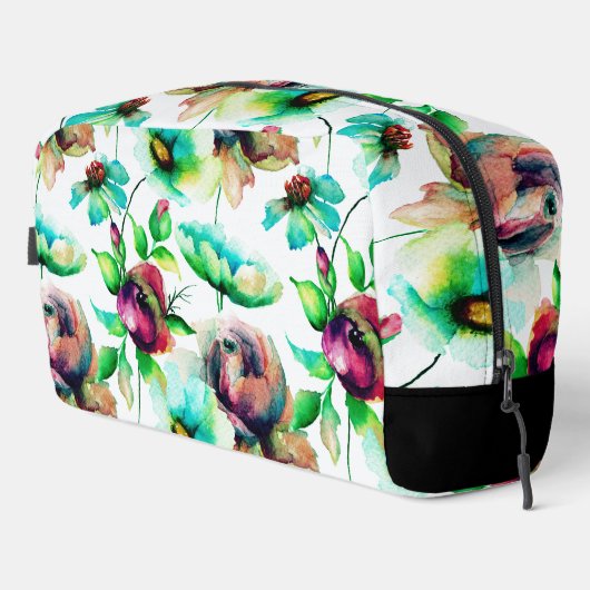 Farbenfrohe WasserFarbflora-Illustration Waschbeutel (Rechte Ecke)