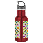 Farbenfrohe Wasserflasche funky boho rot & grün (Rückseite)