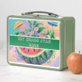 Farbenfrohe Wassermelone 1. Klasse Stern 2025 Metall Brotdose (Beispiel)