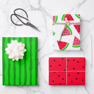 Farbenfrohe Wassermelone Geschenkpapier Set