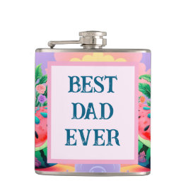 Farbenfrohe Wassermelone mit bester Vater Ever Flachmann