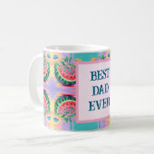 Farbenfrohe Wassermelone mit bester Vater Ever Kaffeetasse (Vorderseite Links)