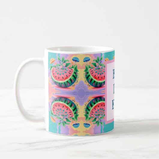 Farbenfrohe Wassermelone mit bester Vater Ever Kaffeetasse (Links)