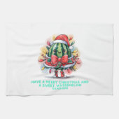 Farbenfrohe Wassermelone Weihnachtsbaum Geschirrtuch (Horizontal)