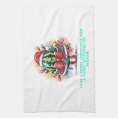 Farbenfrohe Wassermelone Weihnachtsbaum Geschirrtuch (Vertikal)