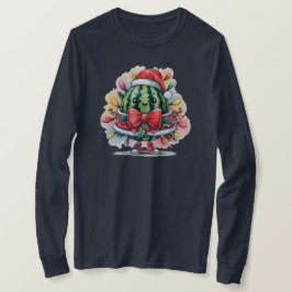 Farbenfrohe Wassermelone Weihnachtsbaum T-Shirt