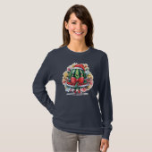Farbenfrohe Wassermelone Weihnachtsbaum T-Shirt (Vorne ganz)
