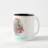 Farbenfrohe Wassermelone Weihnachtsbaum Zweifarbige Tasse (VorderseiteRechts)