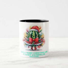 Farbenfrohe Wassermelone Weihnachtsbaum Zweifarbige Tasse
