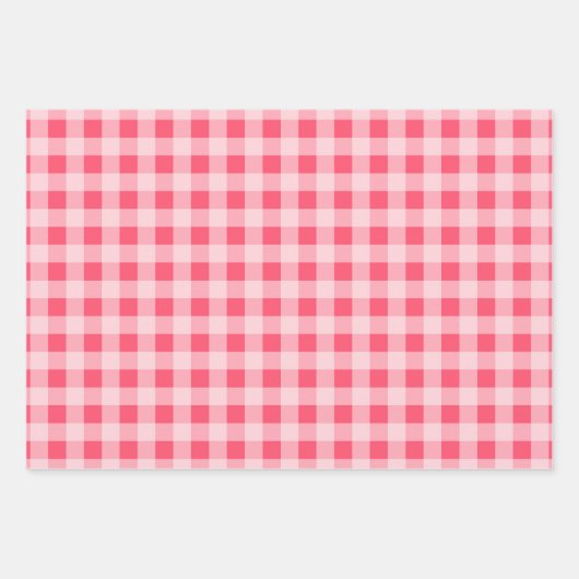 Farbenfrohe Wassermelonen Punkte und Gingham Geschenkpapier Set (Vorderseite)