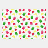 Farbenfrohe Wassermelonen Punkte und Karierte Geschenkpapier Set (Vorderseite 3)