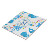 Farbenfrohe Wasserpflücke Muster für Blauwale Mono Fliese (Seite)