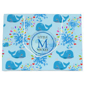 Farbenfrohe Wasserpflücke Muster für Blauwale Mono Große Geschenktüte (Vorderseite)