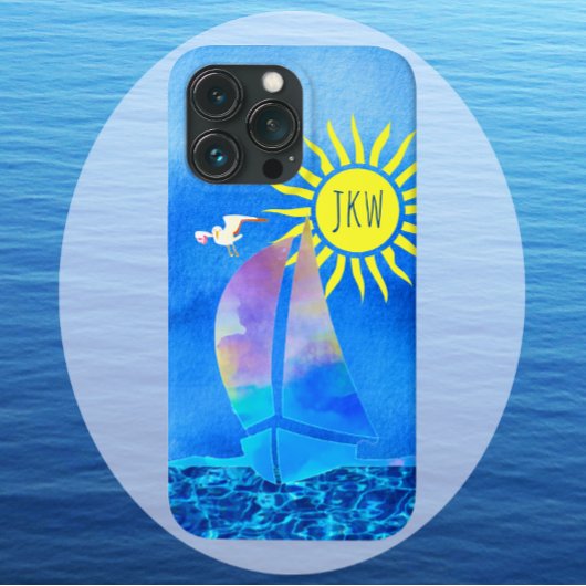 Farbenfrohe Wasserrutsche Sailboat Sun Seagull Wav Case-Mate iPhone Hülle