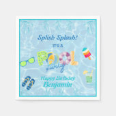 Farbenfrohe Wassersportboys Schwimmbad Party Napki Serviette (Vorderseite)