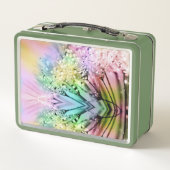 Farbenfrohe Wassertropfen Monogram Metal Lunch Box (Rückseite)