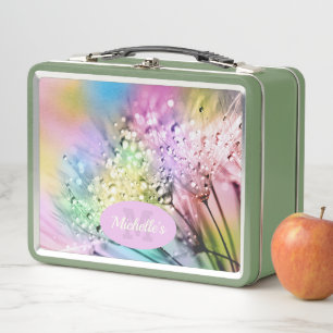 Farbenfrohe Wassertropfen Monogram Metal Lunch Box