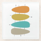 Farbenfrohe Wassertropfen und -linien des mittlere Glasuntersetzer (Vorderseite)