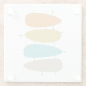 Farbenfrohe Wassertropfen und -linien des mittlere Glasuntersetzer (Rückseite)