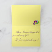 "Farbenfrohe Wasserwand" 5 x 7 Grußkarte Karte (Innenseite)