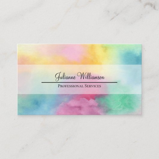 Farbenfrohe Wasserwolken mit QR-Code Hübsch Visitenkarte (Vorderseite)