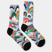 Farbenfrohe Wasserwolken und Regenbogen Socken (Rechts)