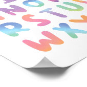 Farbenfrohe Watercolor Alphabet ABC Klassenzimmer Poster (Ecke)