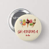 Farbenfrohe Watercolor Eiscreme Button (Vorne & Hinten)