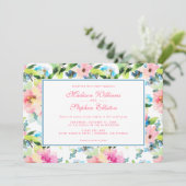 Farbenfrohe Watercolor Floral Pattern - Hochzeit Einladung (Stehend Vorderseite)