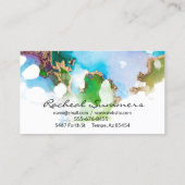 Farbenfrohe Watercolor Golden Fossil Visitenkarte (Rückseite)