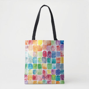 Farbenfrohe Watercolor Grill Tote Bag Tasche