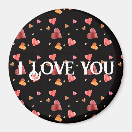 Farbenfrohe Watercolor Herzmagnet Magnet (Vorne)