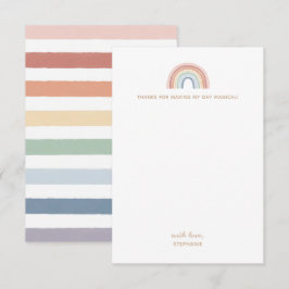 Farbenfrohe Watercolor Rainbow Girl Birthday Party Dankeskarte