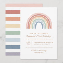 Farbenfrohe Watercolor Rainbow Girl Birthday Party