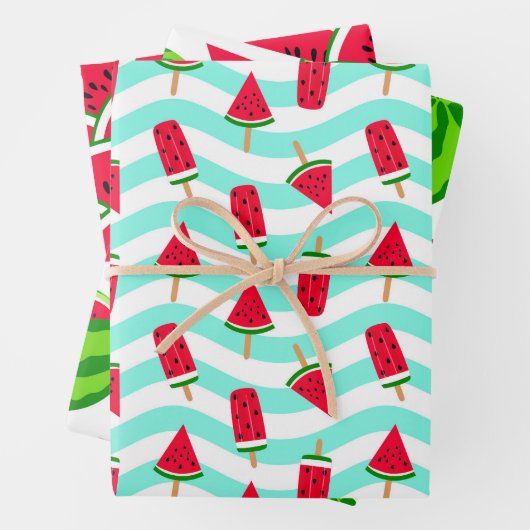 Farbenfrohe Watermelon Wrapping Paper Sheets Geschenkpapier Set (Beispiel)