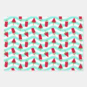 Farbenfrohe Watermelon Wrapping Paper Sheets Geschenkpapier Set (Vorderseite)