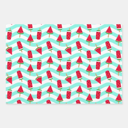 Farbenfrohe Watermelon Wrapping Paper Sheets Geschenkpapier Set (Vorderseite)