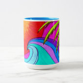 Farbenfrohe Wave Coffee Tasse (Mittel)