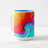 Farbenfrohe Wave Coffee Tasse (Vorderseite Links)