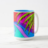 Farbenfrohe Wave Coffee Tasse (VorderseiteRechts)