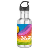 Farbenfrohe Wave Design Pickleball personalisieren Edelstahlflasche (Vorderseite)