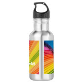 Farbenfrohe Wave Design Pickleball personalisieren Edelstahlflasche (Rückseite)