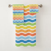 Farbenfrohe Wave Pattern Badetuch Set (Insitu)