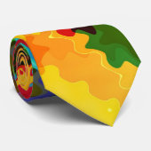 Farbenfrohe Wave Retro Malerei Abstrakt Art Krawatte (Gerollt)