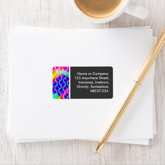 Farbenfrohe Waves Adressaufkleber (Insitu)