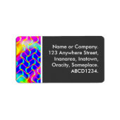 Farbenfrohe Waves Adressaufkleber (Vorne)