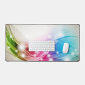 Farbenfrohe Waves Beige Hintergrund Schreibtischunterlage (Tastatur & Maus)