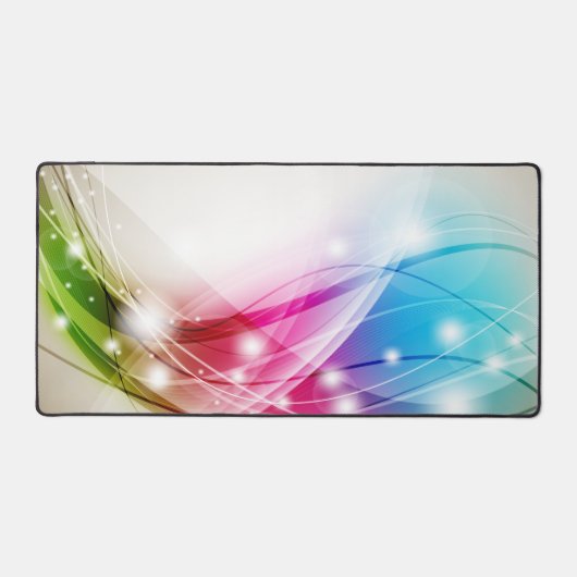 Farbenfrohe Waves Beige Hintergrund Schreibtischunterlage (Vorderseite)