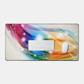 Farbenfrohe Waves Beige Hintergrund Schreibtischunterlage (Tastatur & Maus)