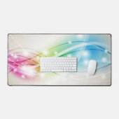 Farbenfrohe Waves Beige Hintergrund Schreibtischunterlage (Tastatur & Maus)